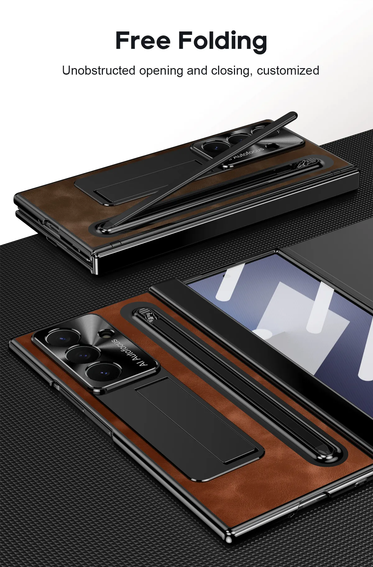 Compatible with Samsung TriFold phone case, foldable official pen slot case, integrated full-coverage drop-proof protective case.