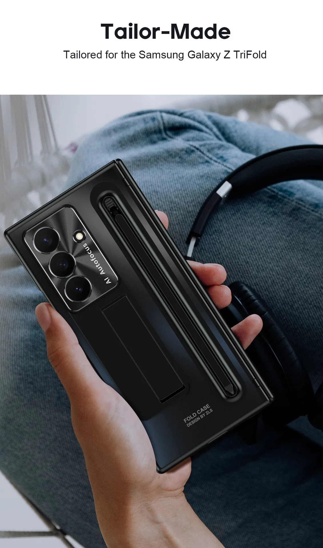 Compatible with Samsung Trifold phone case, FOLD official folding pen slot case, integrated full-coverage drop-proof protective case.