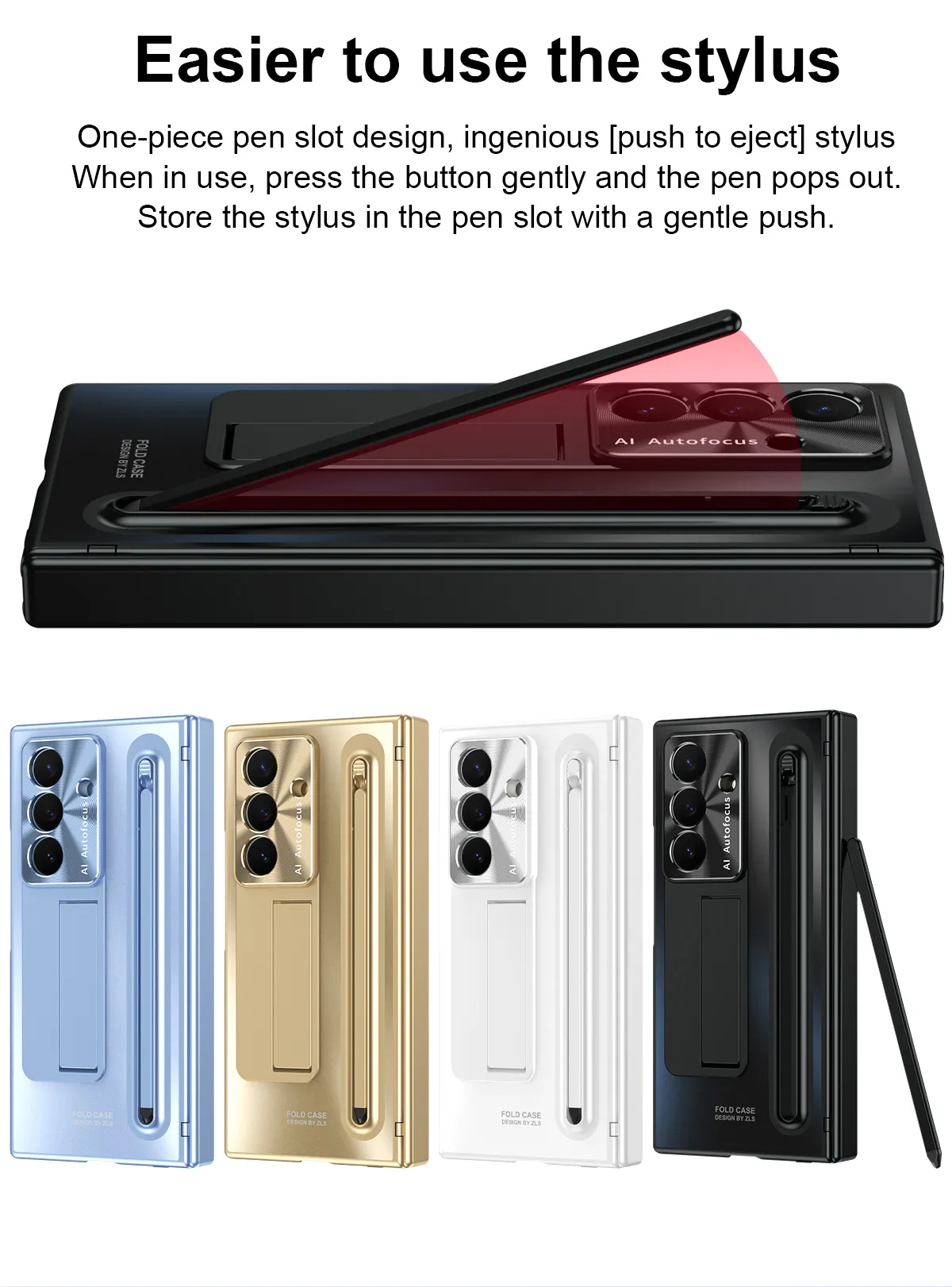 Compatible with Samsung Trifold phone case, FOLD official folding pen slot case, integrated full-coverage drop-proof protective case.