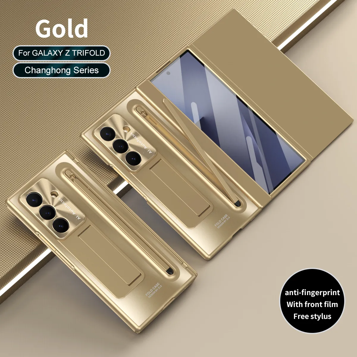Compatible with Samsung Trifold phone case, FOLD official folding pen slot case, integrated full-coverage drop-proof protective case.