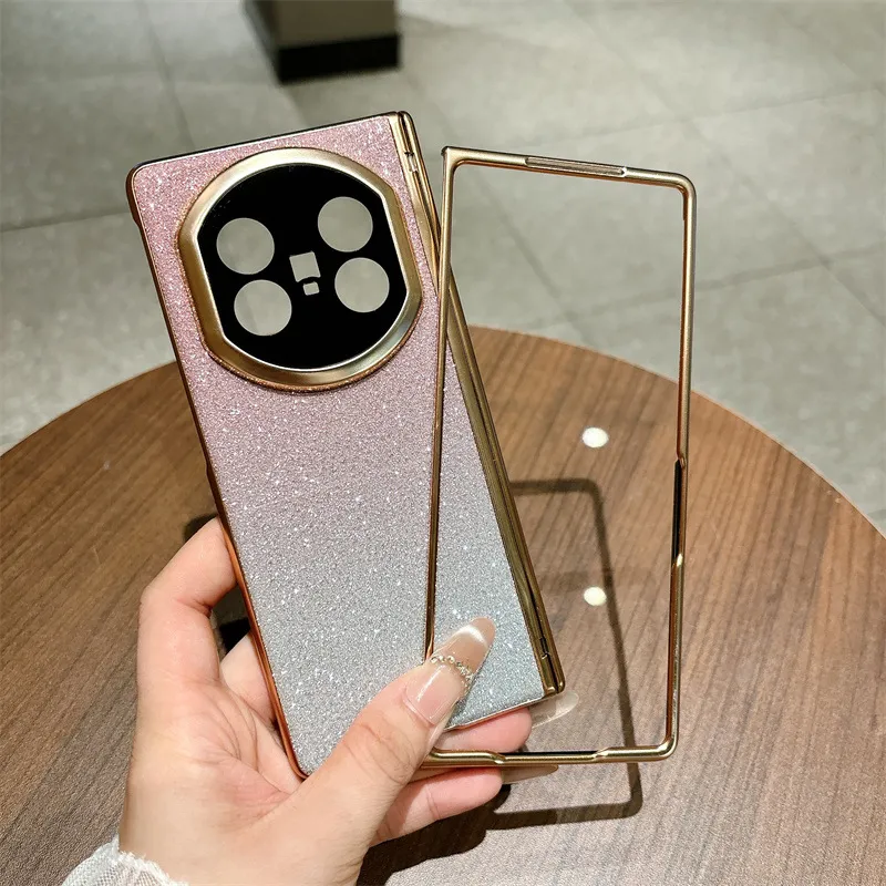VIVO XFOLD5 phone case, xfold5 electroplated glitter leather hinge, full-coverage drop-proof protective case.