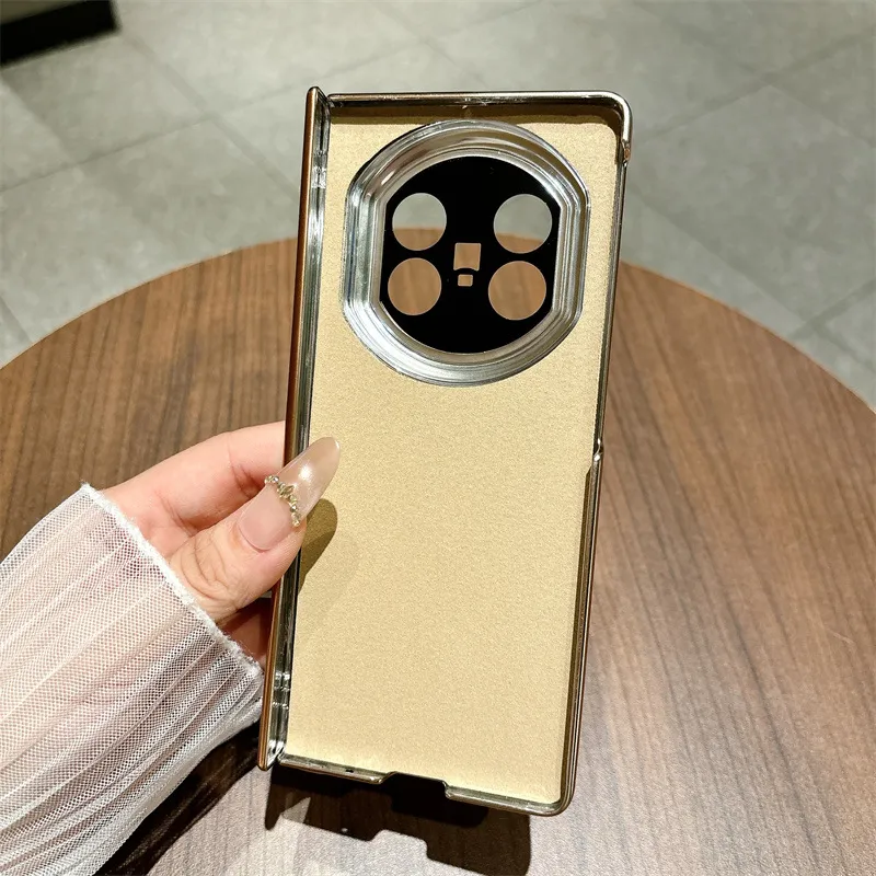VIVO XFOLD5 phone case, xfold5 electroplated glitter leather hinge, full-coverage drop-proof protective case.