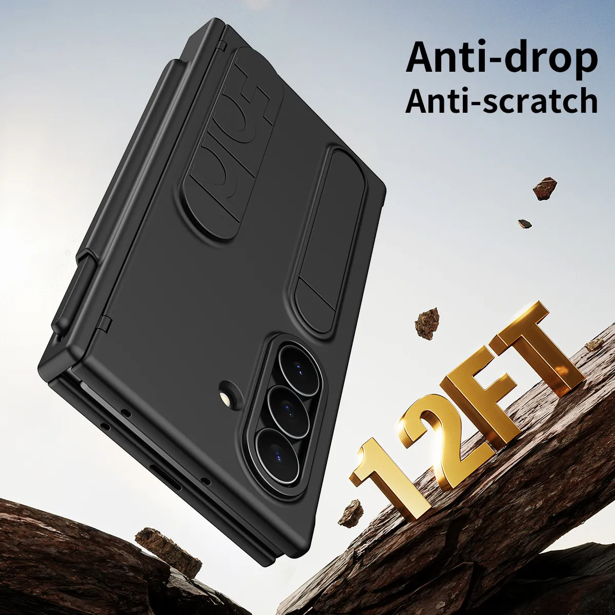 Compatible with Samsung TriFold phone case, FOLD folding official wrist strap, pen slot hinge case, integrated protective case.