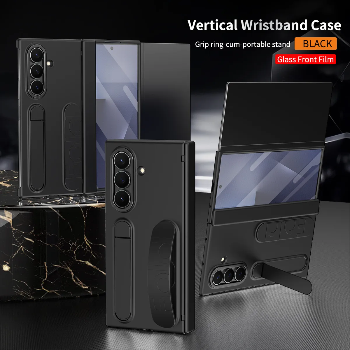 Compatible with Samsung TriFold phone case, FOLD folding official wrist strap, pen slot hinge case, integrated protective case.