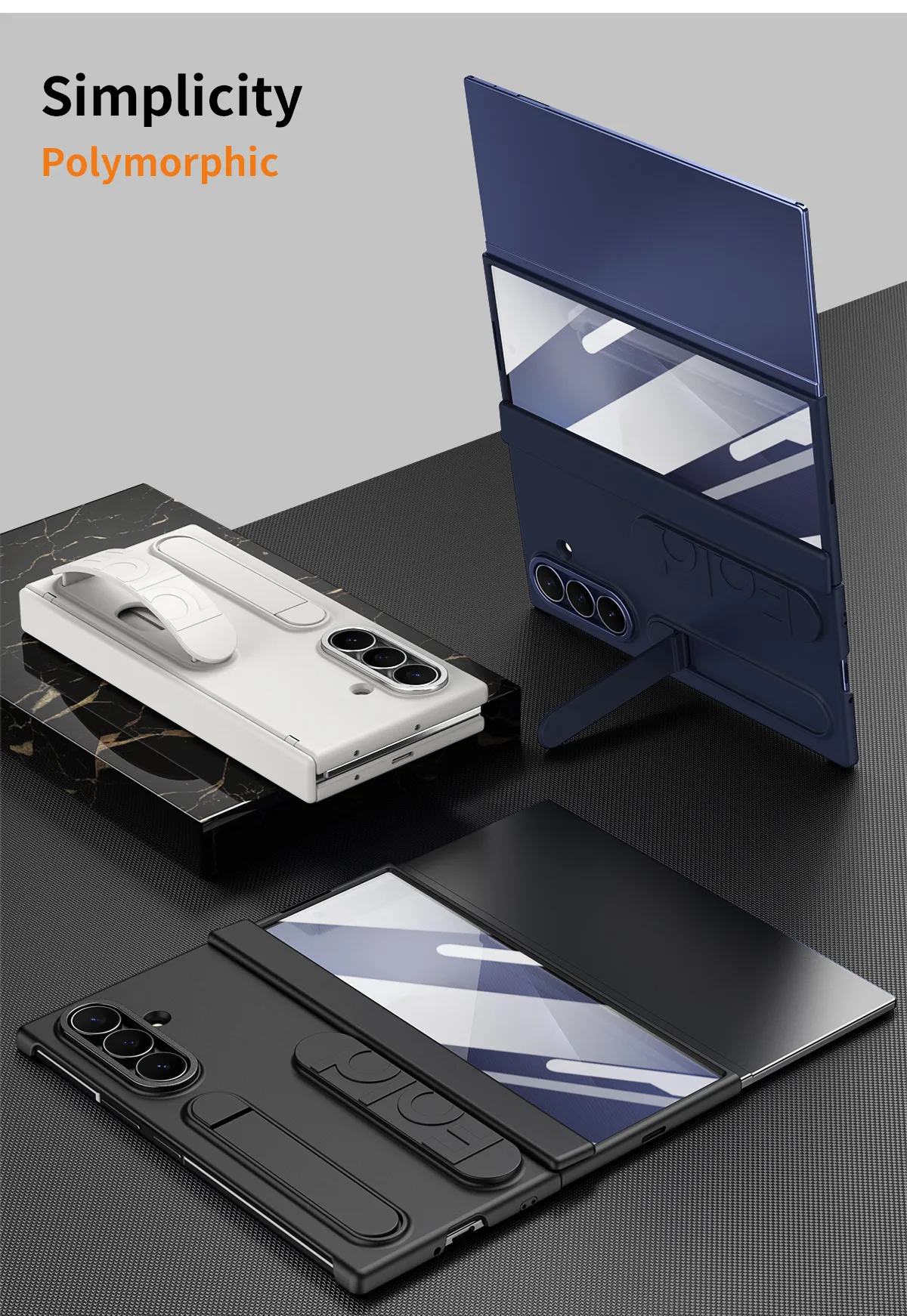 Compatible with Samsung TriFold phone case, FOLD folding official wrist strap, pen slot hinge case, integrated protective case.