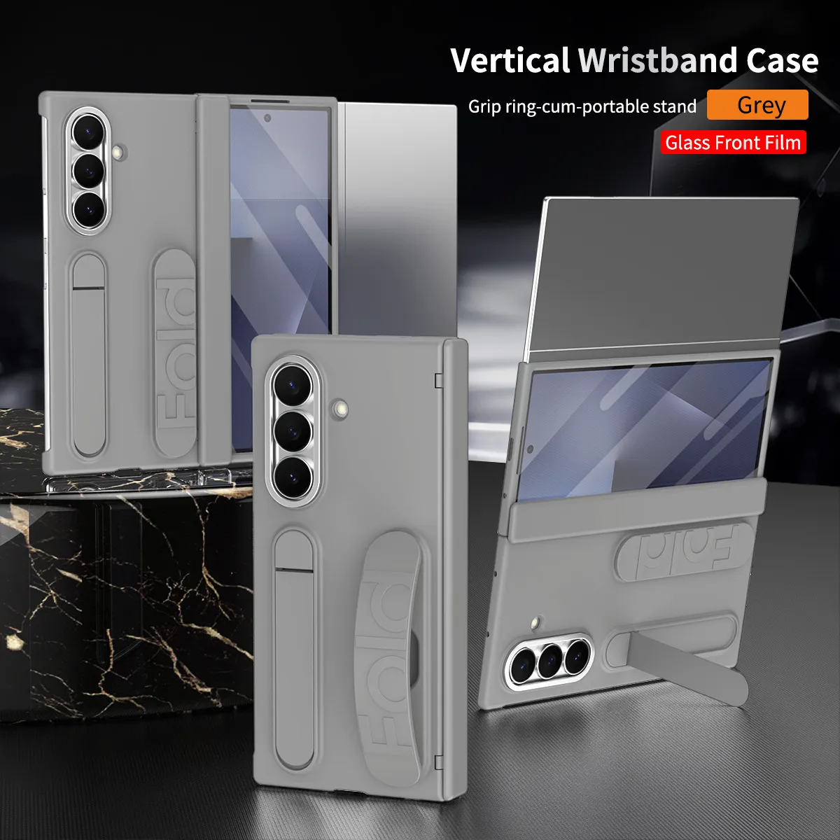 Compatible with Samsung TriFold phone case, FOLD folding official wrist strap, pen slot hinge case, integrated protective case.