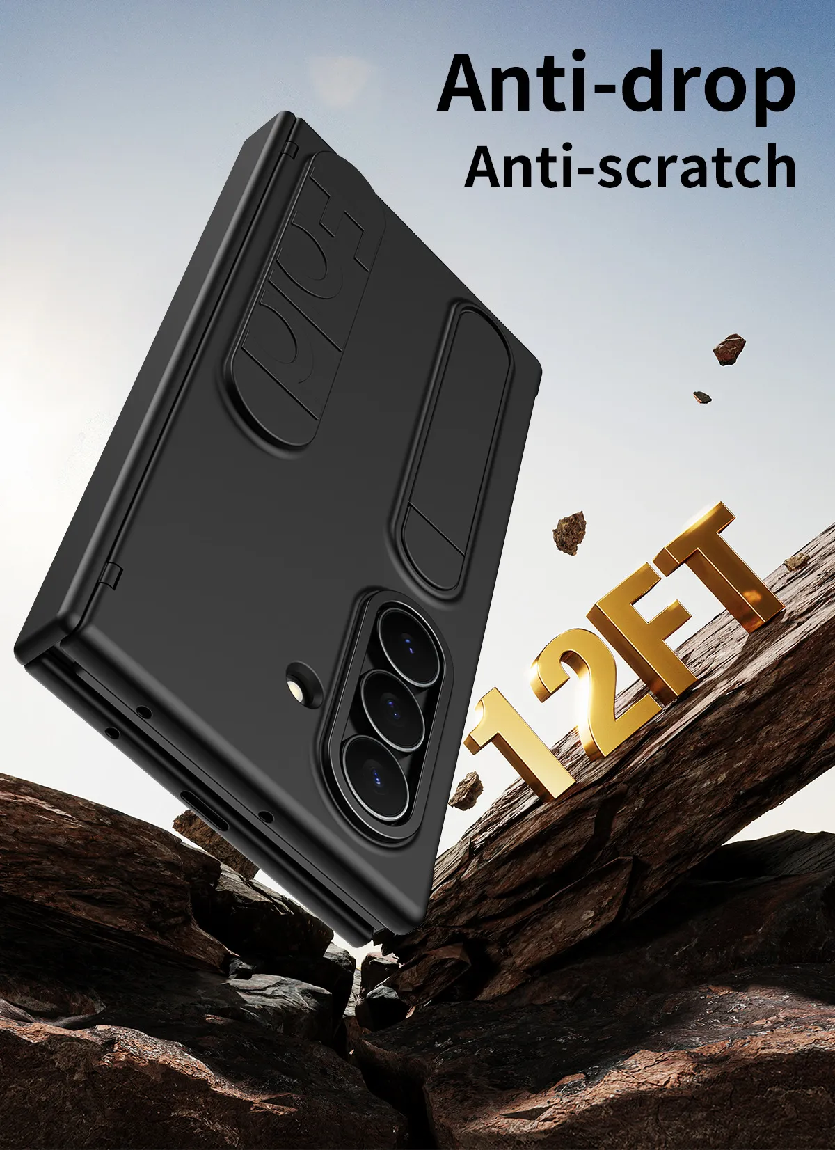 Compatible with Samsung TriFold phone case, FOLD folding official wrist strap, pen slot hinge case, integrated protective case.