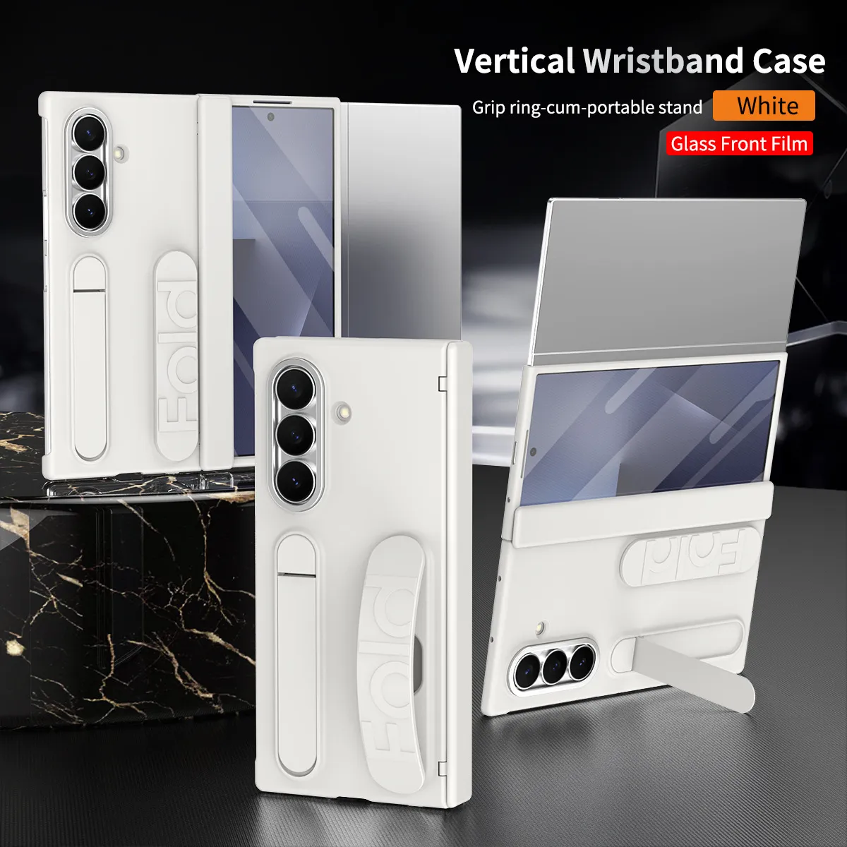 Compatible with Samsung TriFold phone case, FOLD folding official wrist strap, pen slot hinge case, integrated protective case.