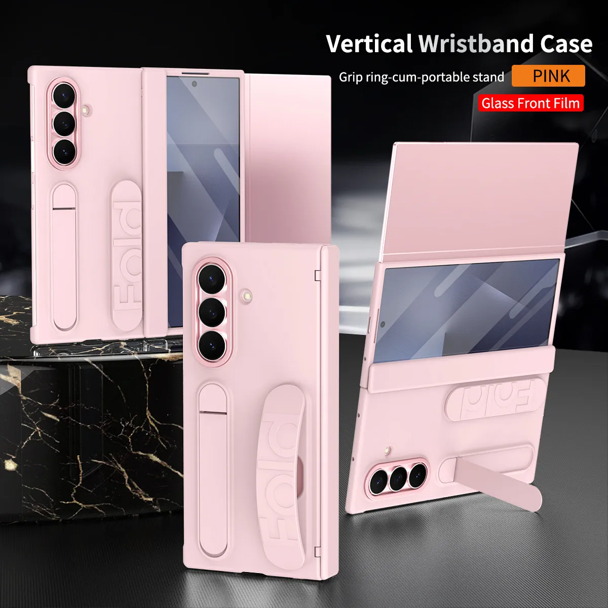 Compatible with Samsung TriFold phone case, FOLD folding official wrist strap, pen slot hinge case, integrated protective case.
