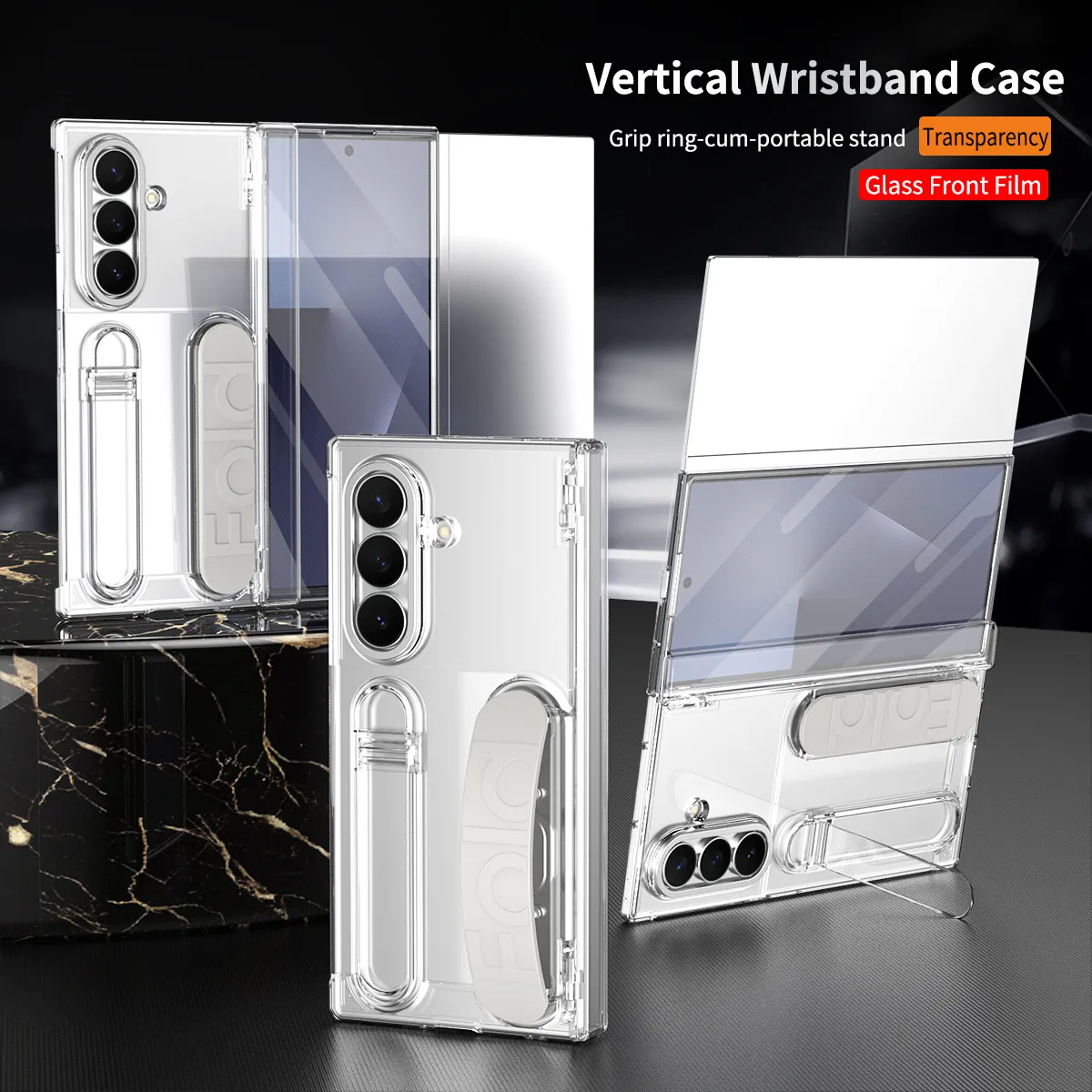 Compatible with Samsung TriFold phone case, FOLD folding official wrist strap, pen slot hinge case, integrated protective case.