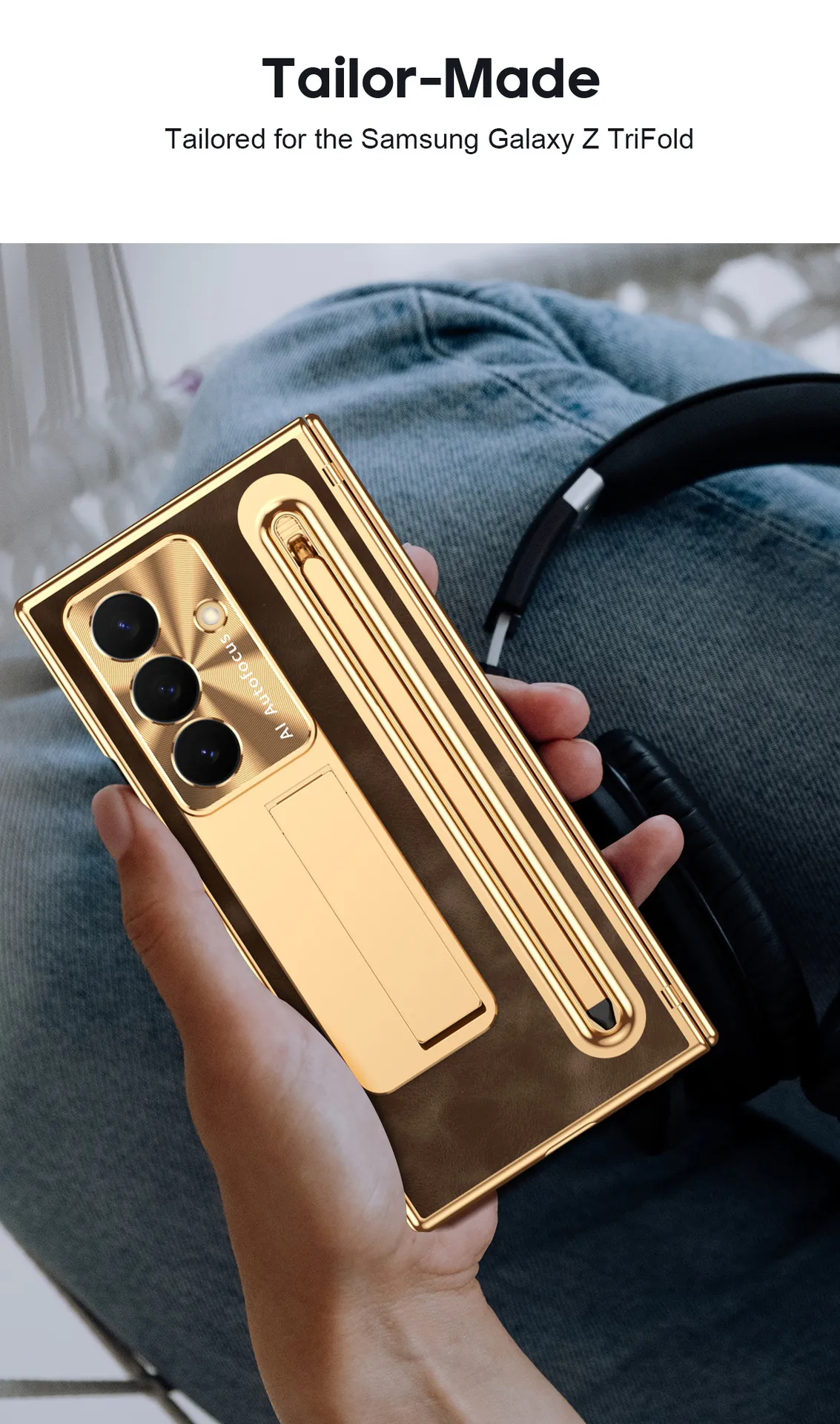 Compatible with Samsung TriFold phone case, FOLD folding official pen slot case, integrated full-coverage drop-proof protective case.