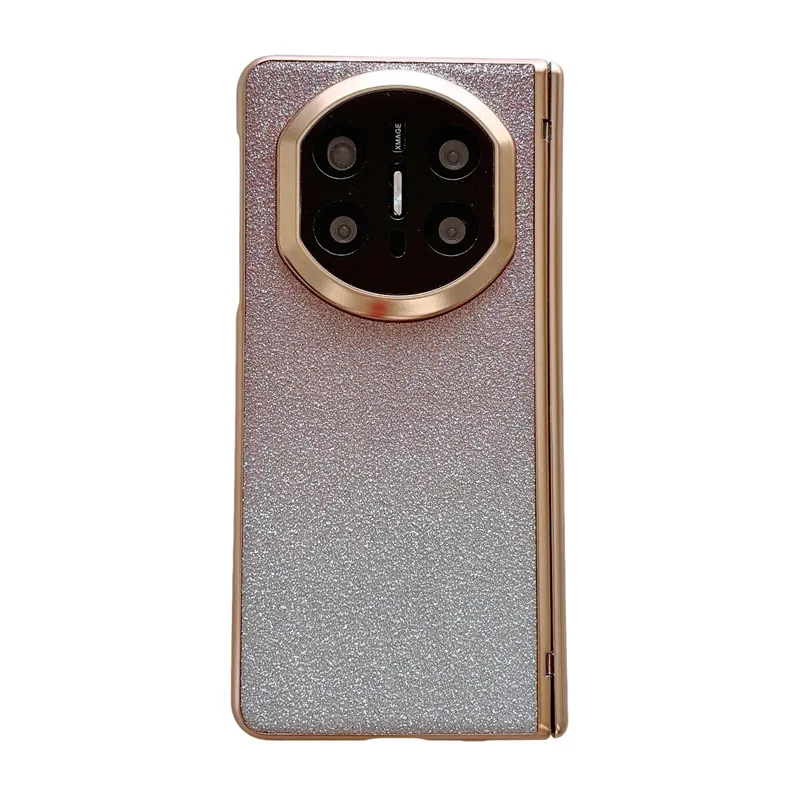 Compatible with Huawei MATE X7 and Mate X6 foldable screen glitter electroplated case with integrated hinge and drop protection.