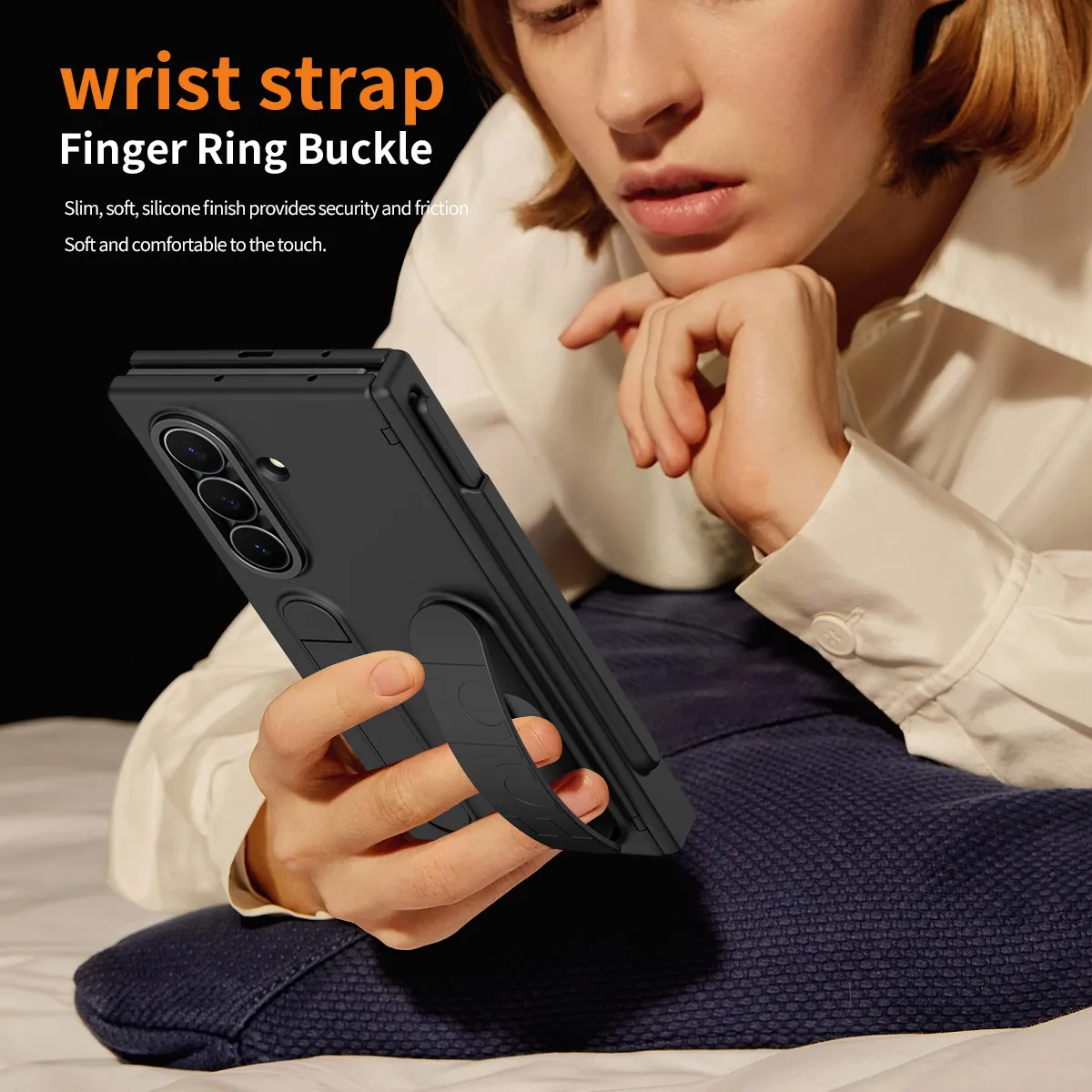 Compatible with Samsung TriFold phone case, FOLD folding official wristband, card slot, pen slot, and integrated protective case.