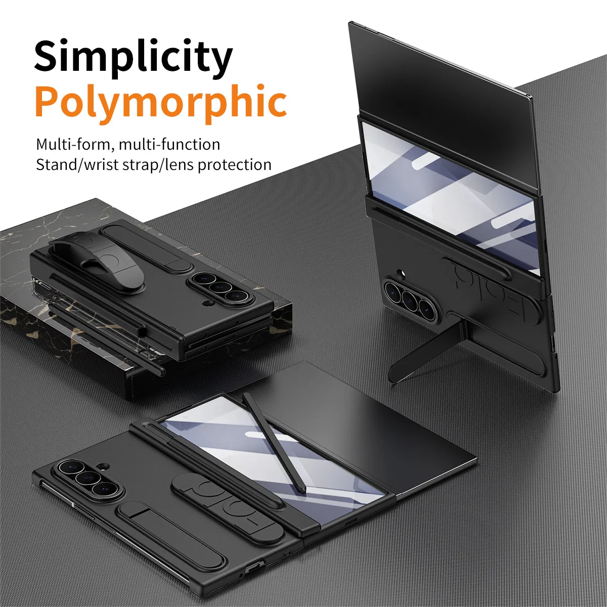 Compatible with Samsung TriFold phone case, FOLD folding official wristband, card slot, pen slot, and integrated protective case.