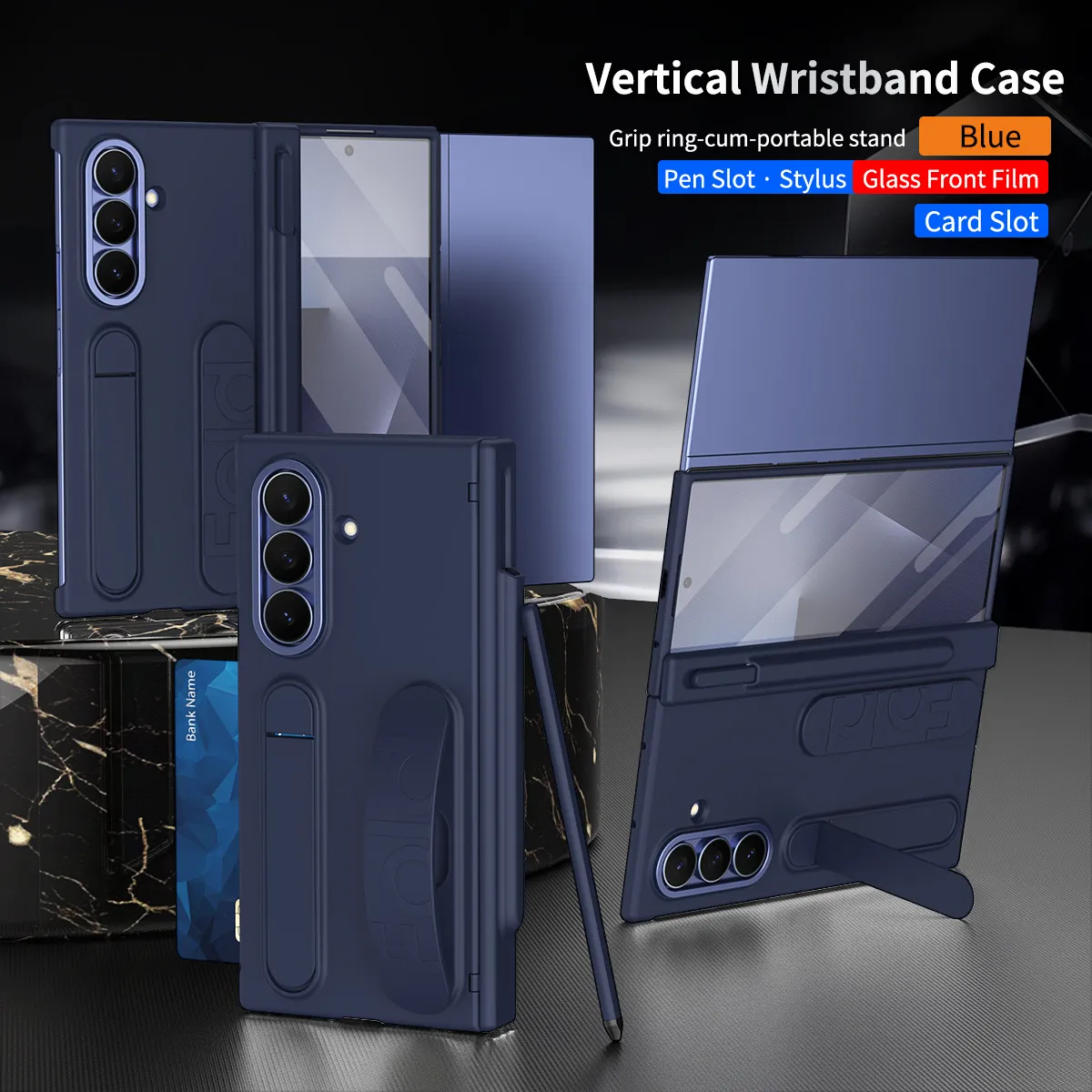 Compatible with Samsung TriFold phone case, FOLD folding official wristband, card slot, pen slot, and integrated protective case.