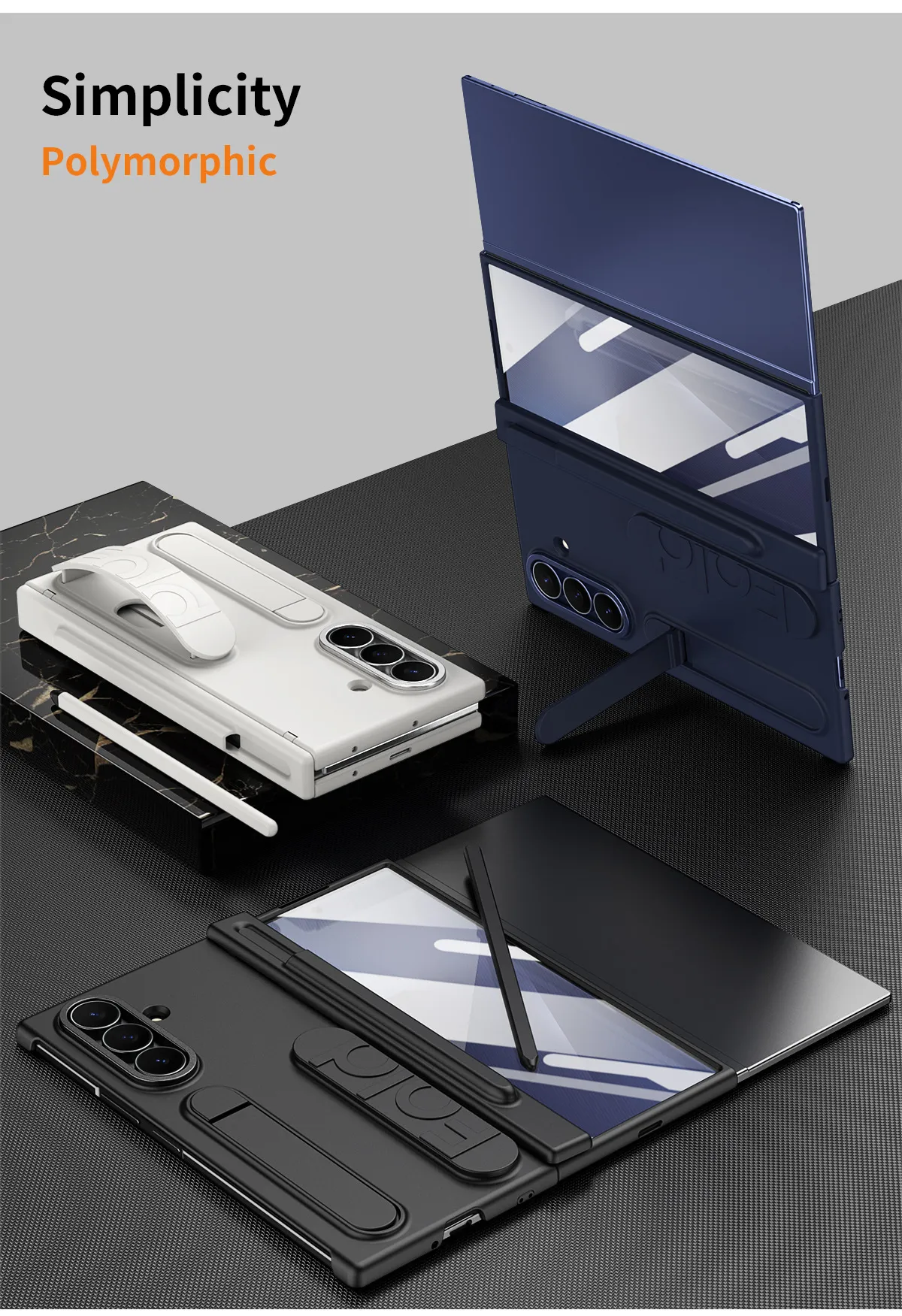 Compatible with Samsung TriFold phone case, FOLD folding official wristband, card slot, pen slot, and integrated protective case.