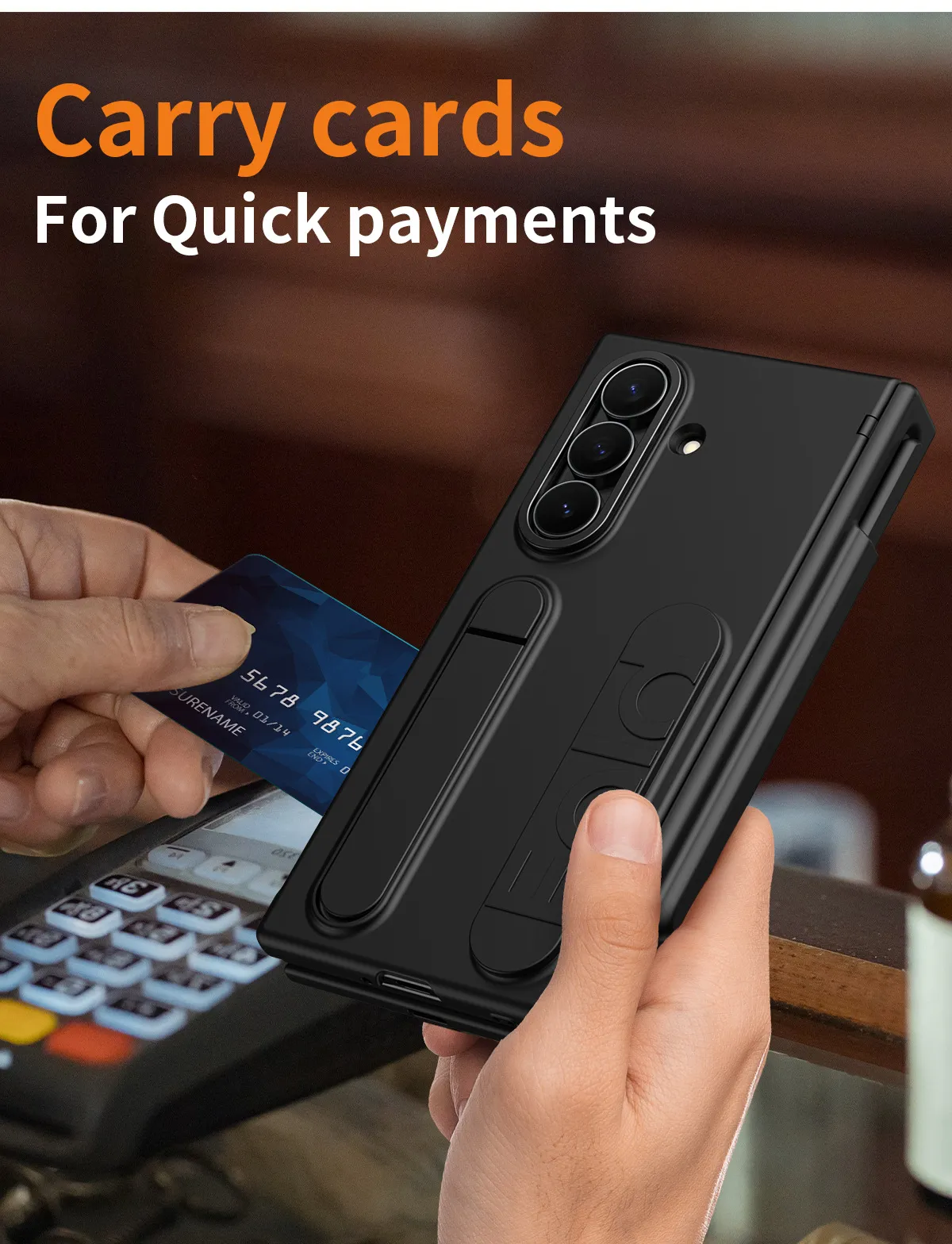Compatible with Samsung TriFold phone case, FOLD folding official wristband, card slot, pen slot, and integrated protective case.