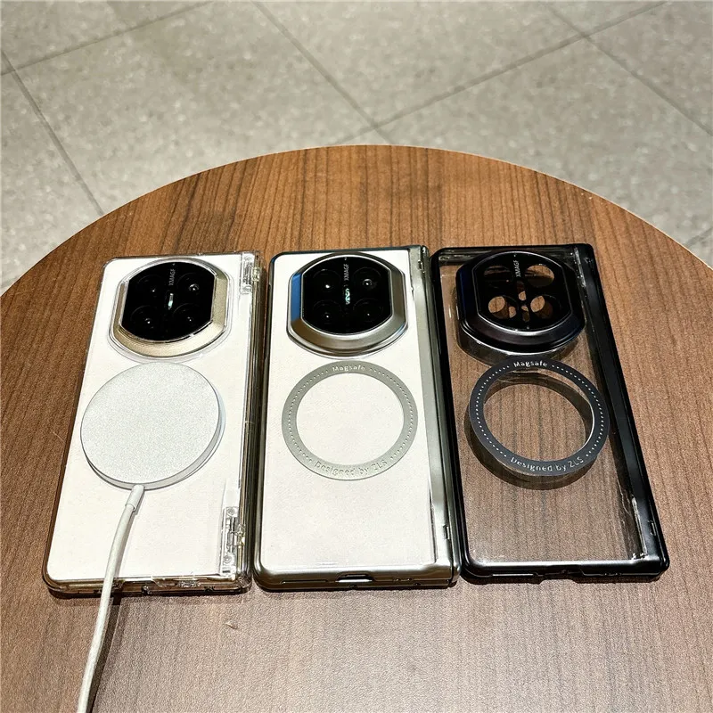 Compatible with Huawei Mate X7 phone case, MATEX6 foldable screen, light luxury electroplated magnetic charging hinge, drop-proof protective case