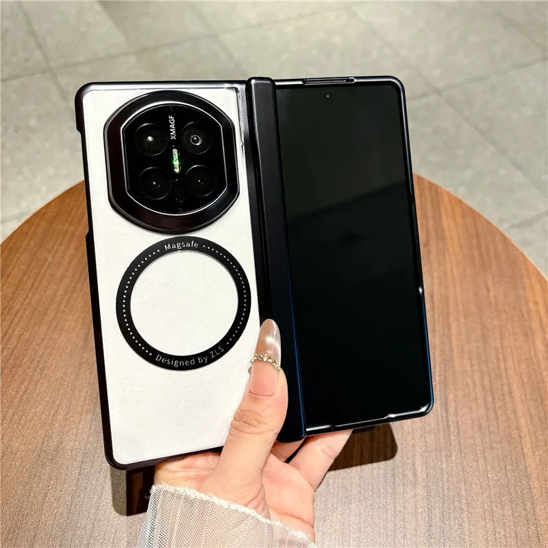 Compatible with Huawei Mate X7 phone case, MATEX6 foldable screen, light luxury electroplated magnetic charging hinge, drop-proof protective case