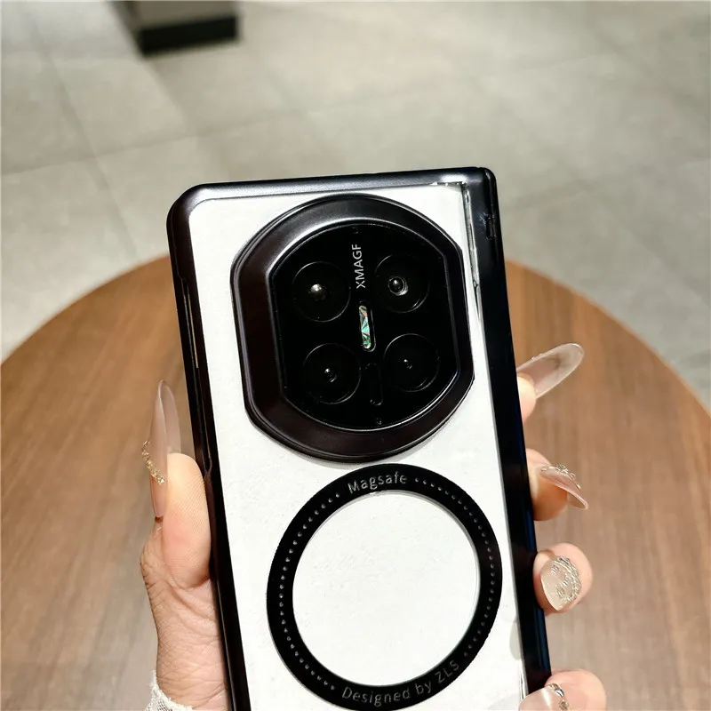 Compatible with Huawei Mate X7 phone case, MATEX6 foldable screen, light luxury electroplated magnetic charging hinge, drop-proof protective case