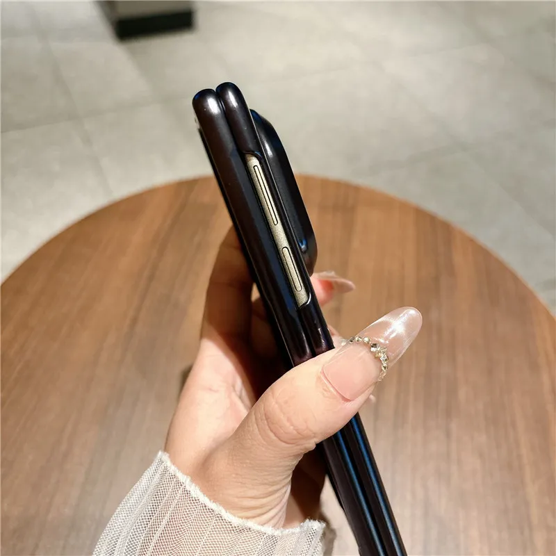 Compatible with Huawei Mate X7 phone case, MATEX6 foldable screen, light luxury electroplated magnetic charging hinge, drop-proof protective case