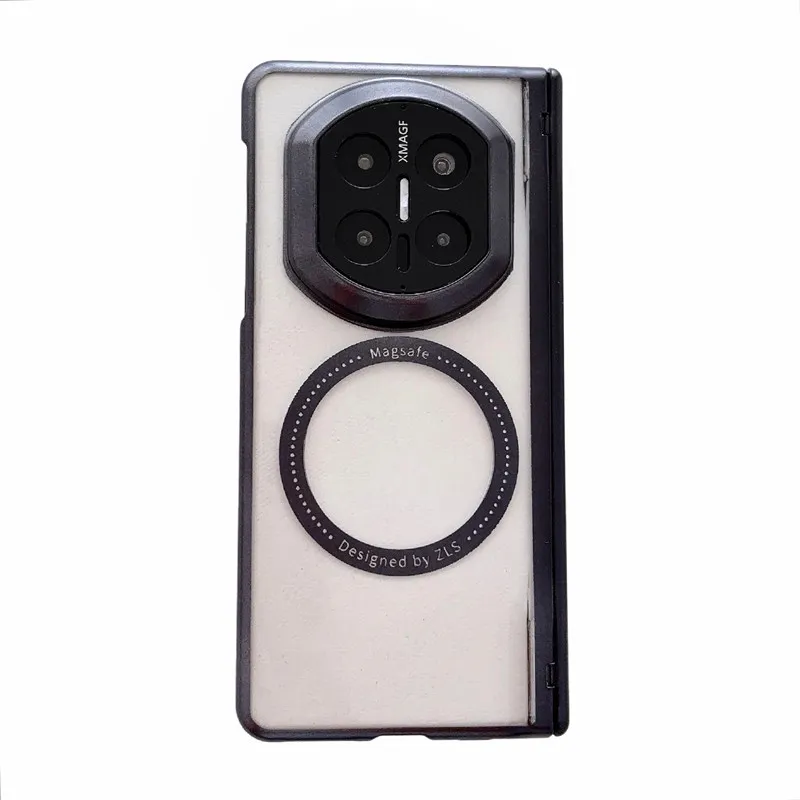Compatible with Huawei Mate X7 phone case, MATEX6 foldable screen, light luxury electroplated magnetic charging hinge, drop-proof protective case