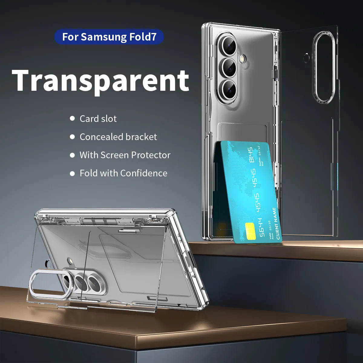 Compatible with Samsung Zfold8 Ultra phone case, FOLD8 folding stand, card slot type, integrated case and screen protector