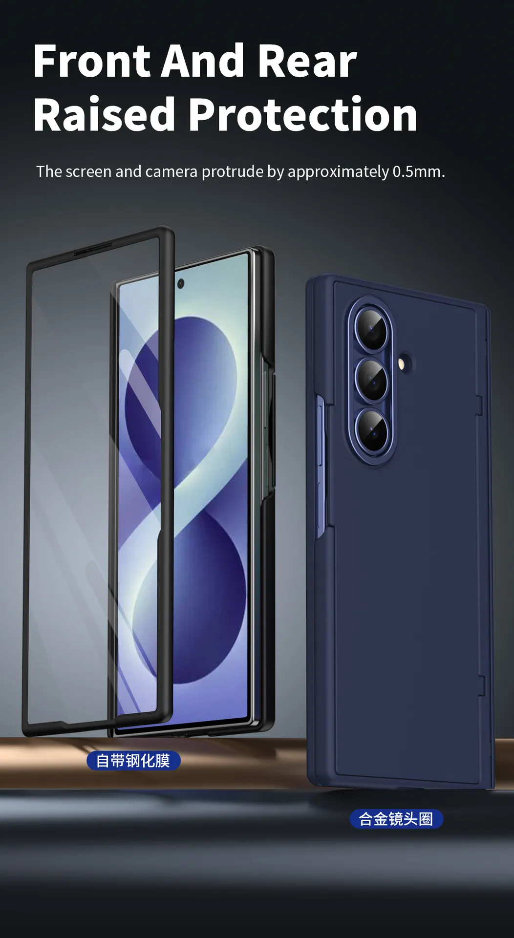 Compatible with Samsung Zfold8 Ultra phone case, FOLD8 folding stand, card slot type, integrated case and screen protector