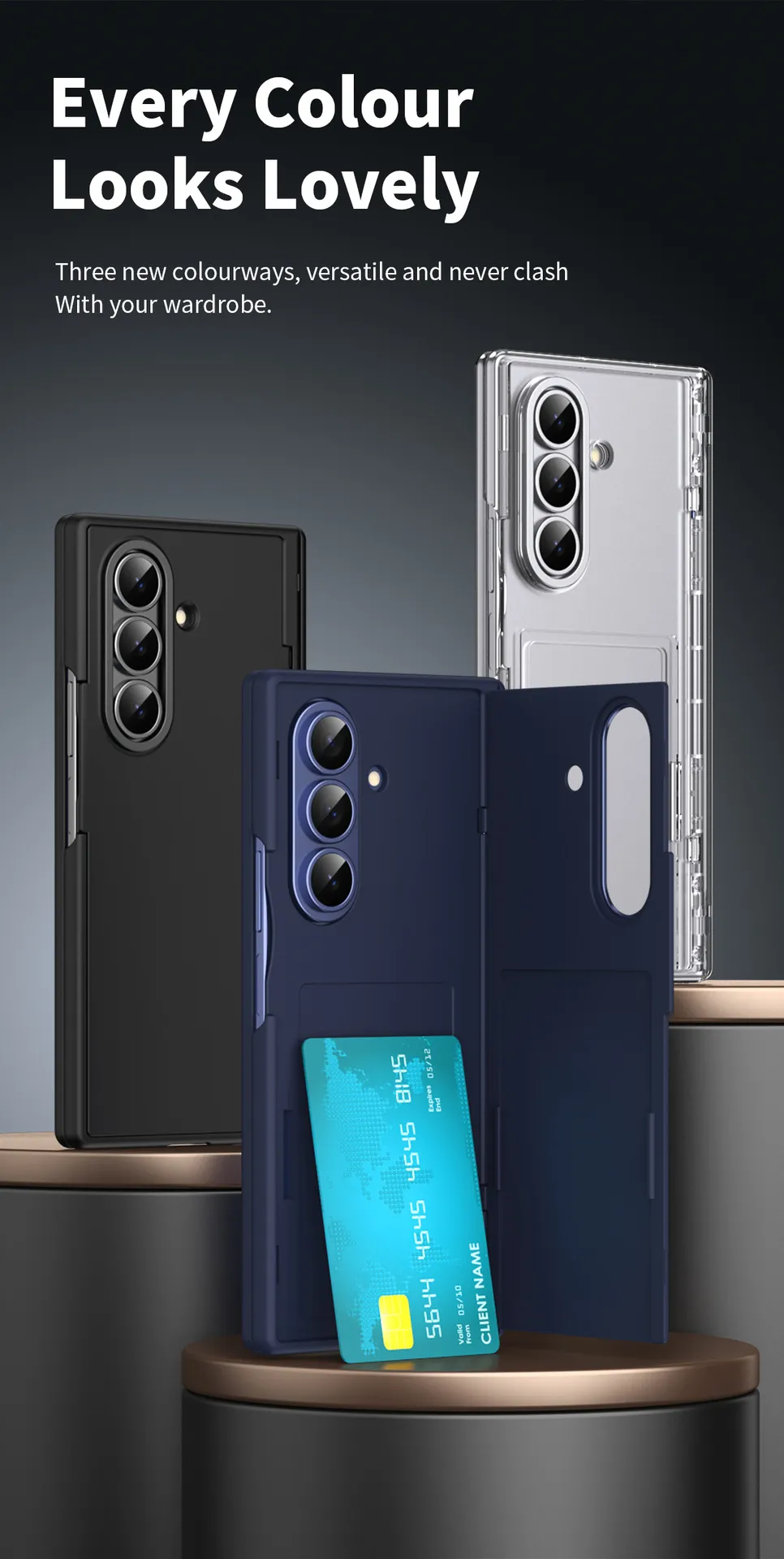 Compatible with Samsung Zfold8 Ultra phone case, FOLD8 folding stand, card slot type, integrated case and screen protector