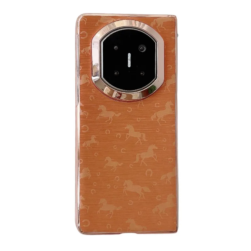 Compatible with Huawei Mate X7 and Mate X6, this Aima fashion-style leather-textured hinge protective case is drop-proof.