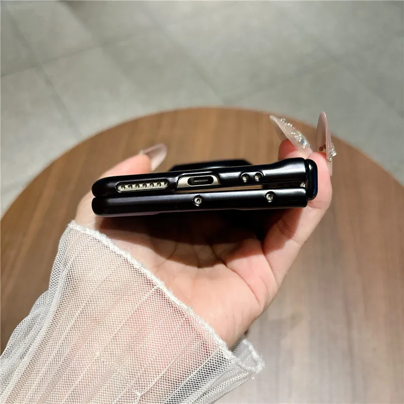 Compatible with Huawei Mate X7 phone case, MATE X7 folding electroplated transparent magnetic anti-drop protective case stand 5G