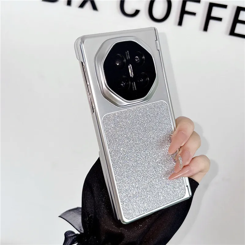 Compatible with Huawei MATEX7 and MateX6 foldable screen magnetic glitter electroplated leather drop-proof protective case