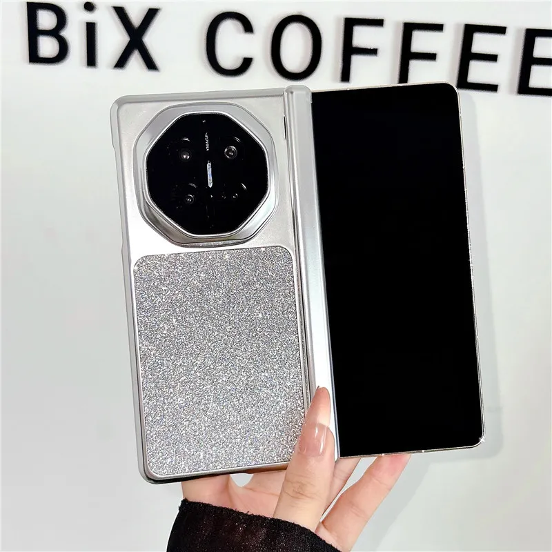 Compatible with Huawei MATEX7 and MateX6 foldable screen magnetic glitter electroplated leather drop-proof protective case