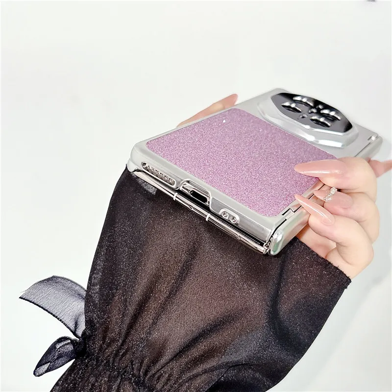 Compatible with Huawei MATEX7 and MateX6 foldable screen magnetic glitter electroplated leather drop-proof protective case
