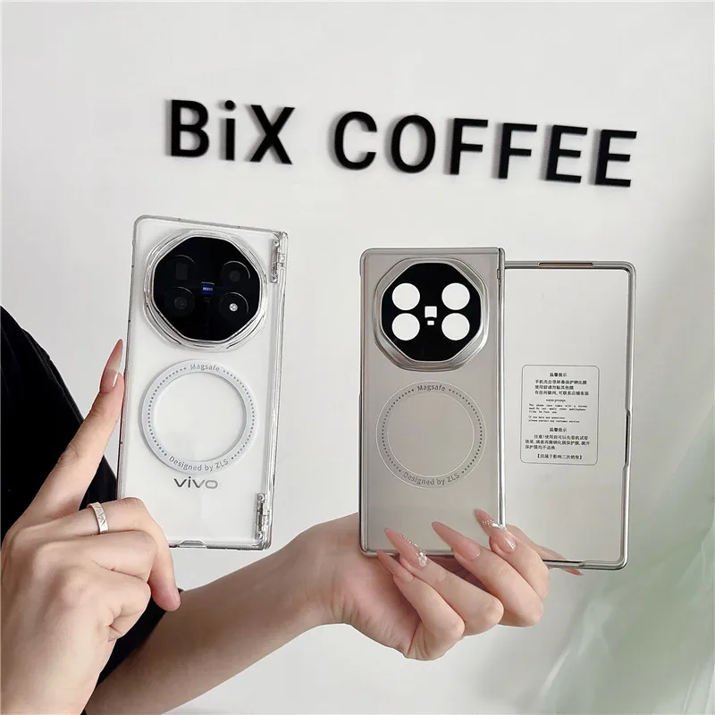 VIVO XFOLD6 phone case, xfold6 electroplated magnetic ring hinge case, integrated protective film, drop-proof case.