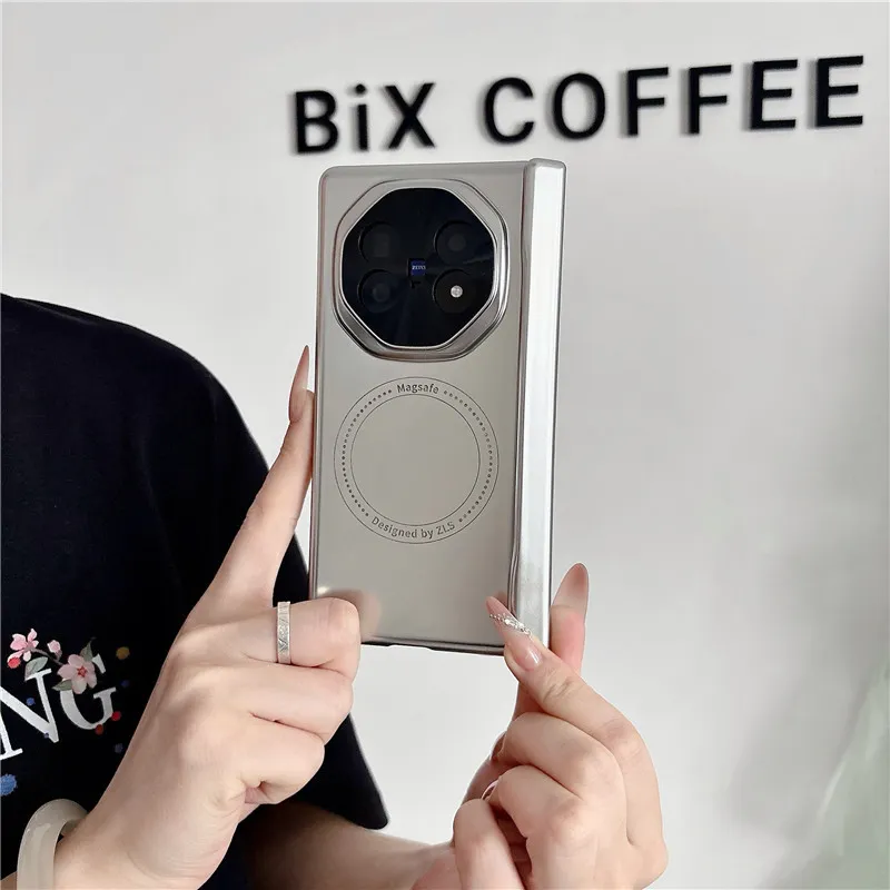 VIVO XFOLD6 phone case, xfold6 electroplated magnetic ring hinge case, integrated protective film, drop-proof case.