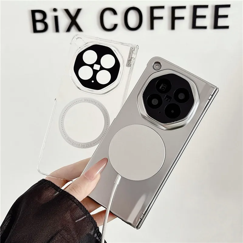 Compatible with OPPO Find N6 foldable phone case, electroplated magnetic ring full-coverage drop-proof protective case