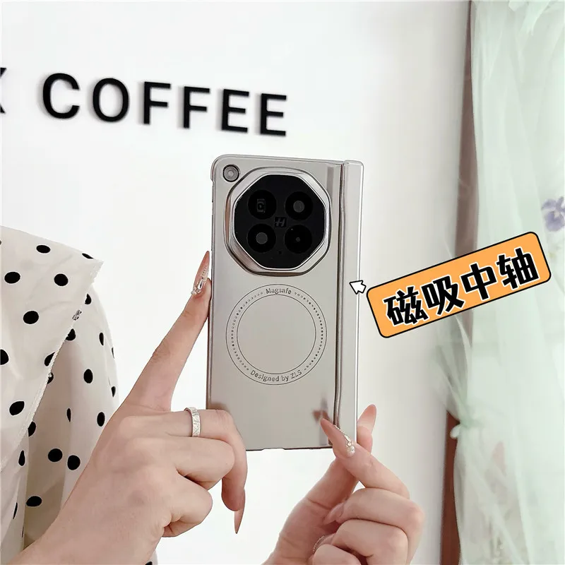 Compatible with OPPO Find N6 foldable phone case, electroplated magnetic ring full-coverage drop-proof protective case