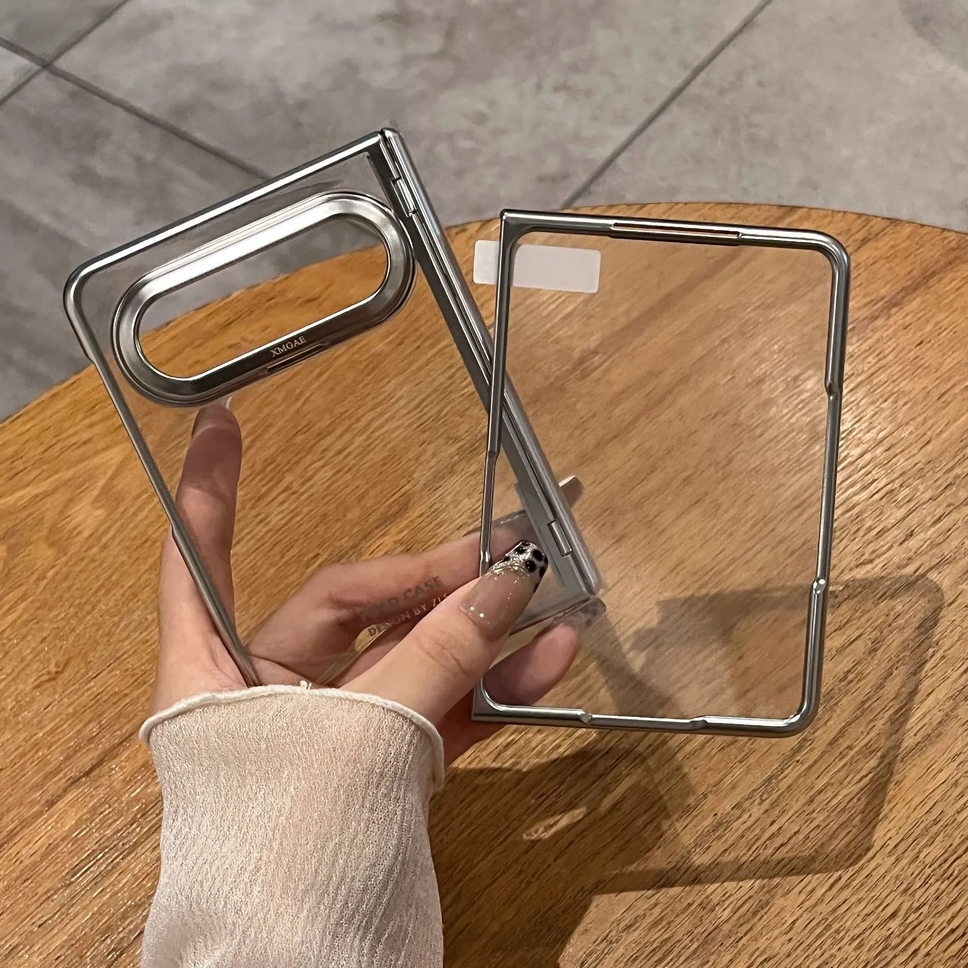 Huawei Pura X MAX Phone Case, PURA X Foldable Electroplated Transparent Case with Integrated Film for Full Coverage and Drop Protection