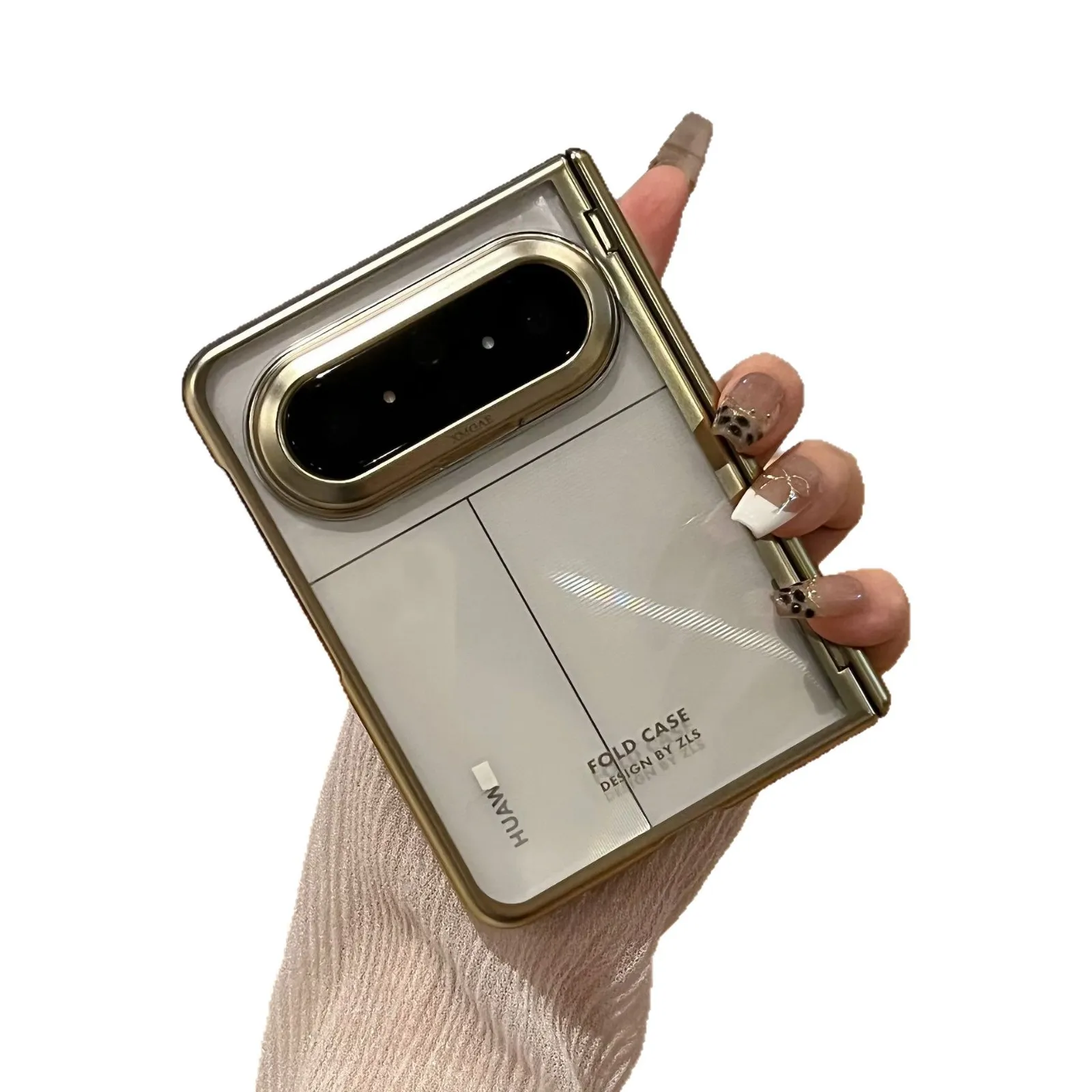 Huawei Pura X MAX Phone Case, PURA X Foldable Electroplated Transparent Case with Integrated Film for Full Coverage and Drop Protection