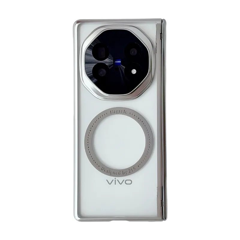 VIVO XFOLD6 Phone Case, Electroplated Transparent Magnetic Ring Hinge, Full Coverage Drop Protection Case