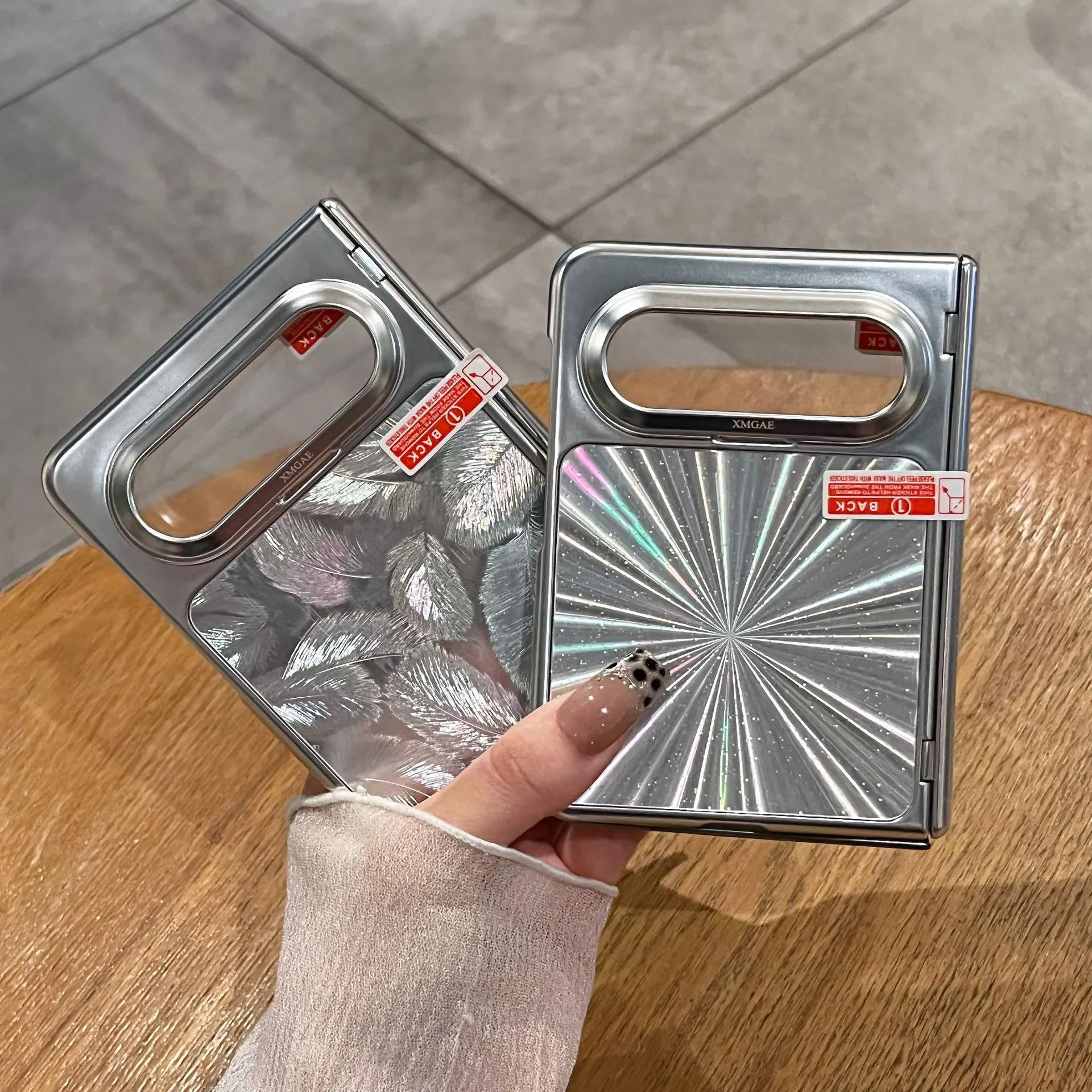 Huawei Pura X MAX Phone Case, PURA X Foldable Screen Electroplated Laser CD Pattern Full Coverage Drop Protection