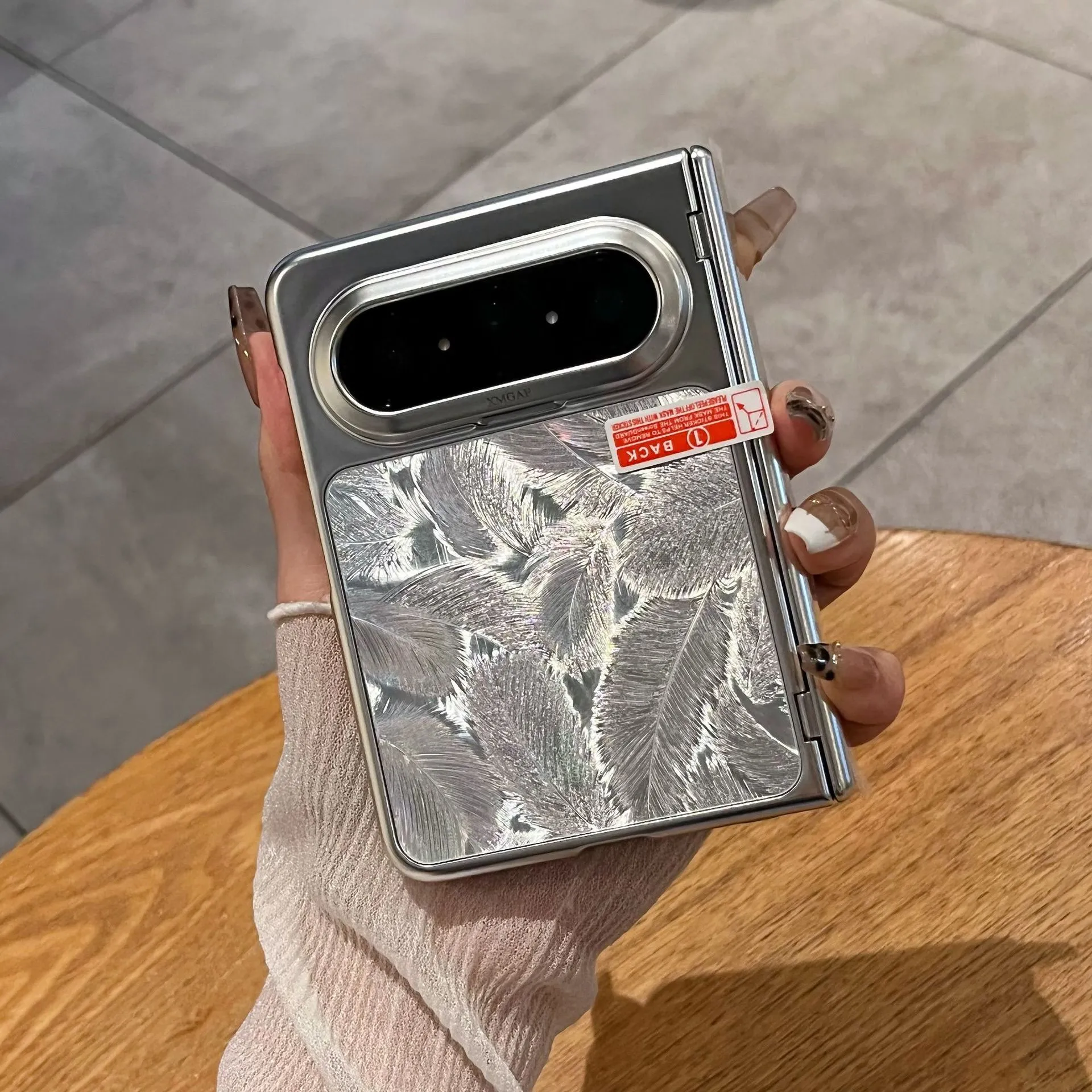 Huawei Pura X MAX Phone Case, PURA X Foldable Screen Electroplated Laser CD Pattern Full Coverage Drop Protection