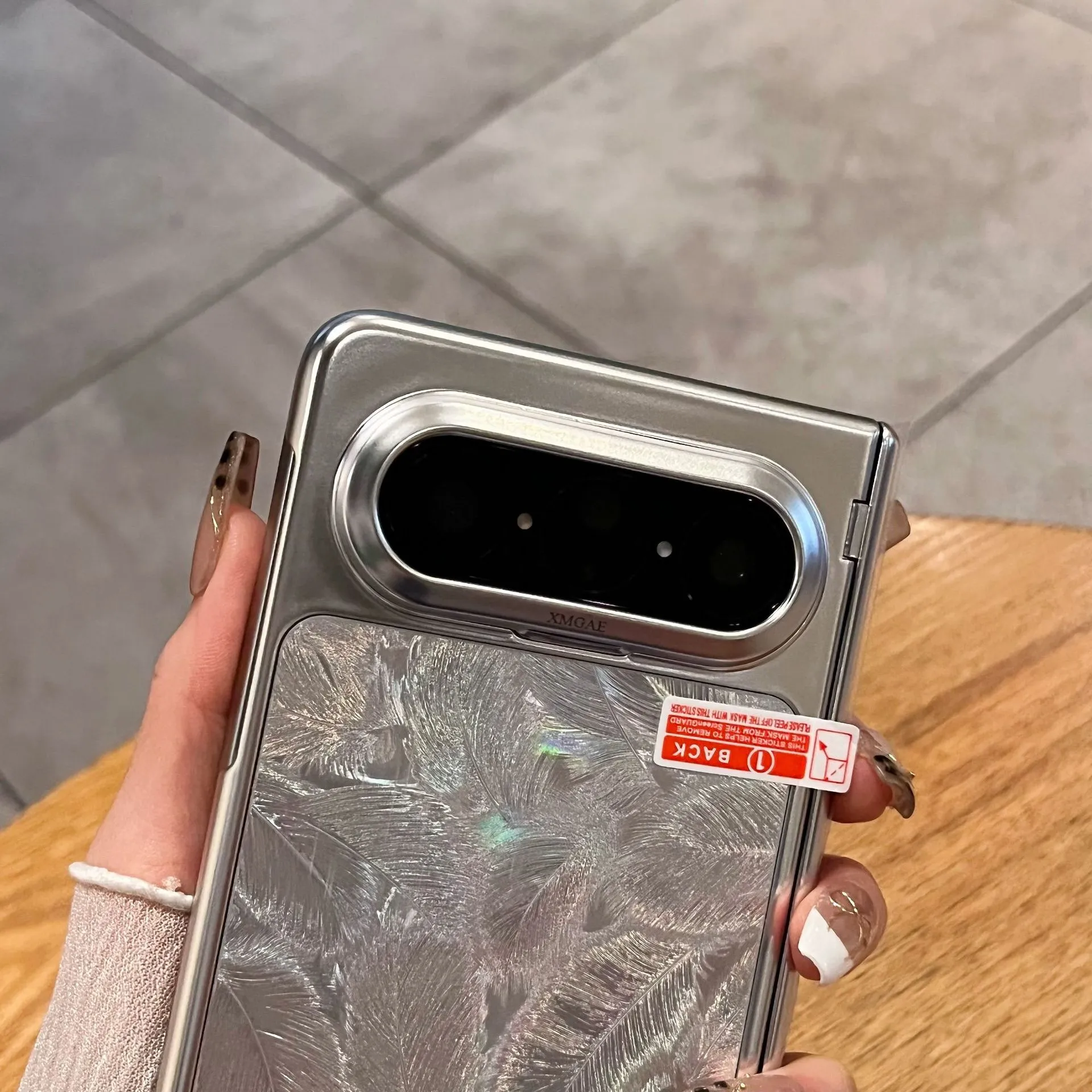 Huawei Pura X MAX Phone Case, PURA X Foldable Screen Electroplated Laser CD Pattern Full Coverage Drop Protection