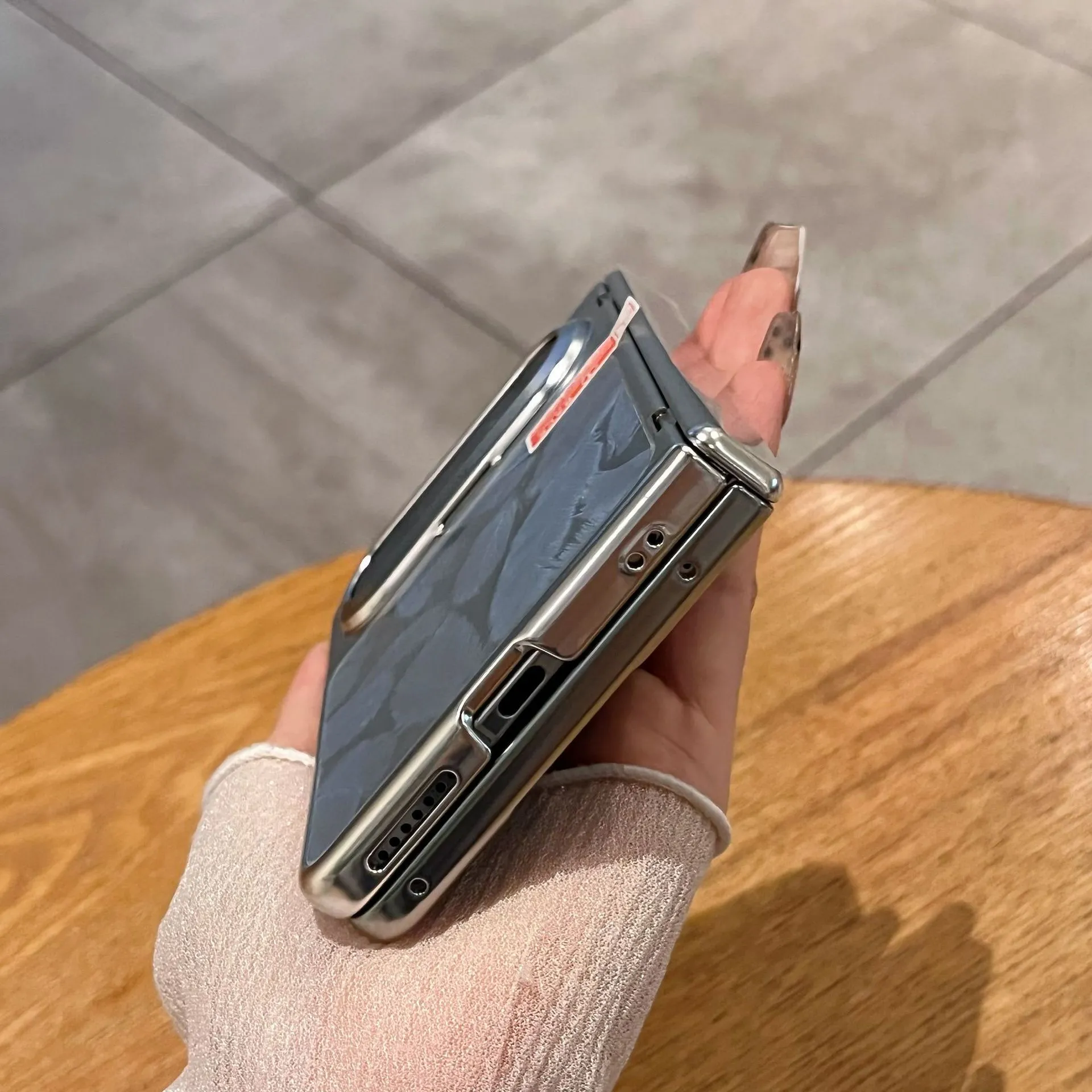 Huawei Pura X MAX Phone Case, PURA X Foldable Screen Electroplated Laser CD Pattern Full Coverage Drop Protection