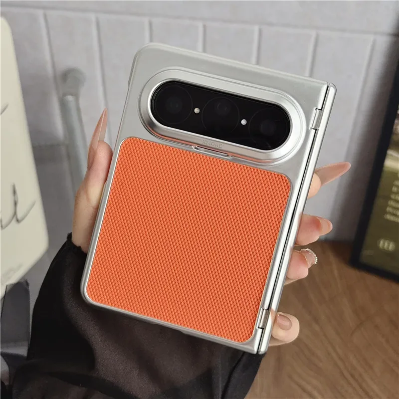 Huawei Pura X MAX phone case, PURA X2 foldable screen magnetic Hermes orange electroplated drop-proof design.