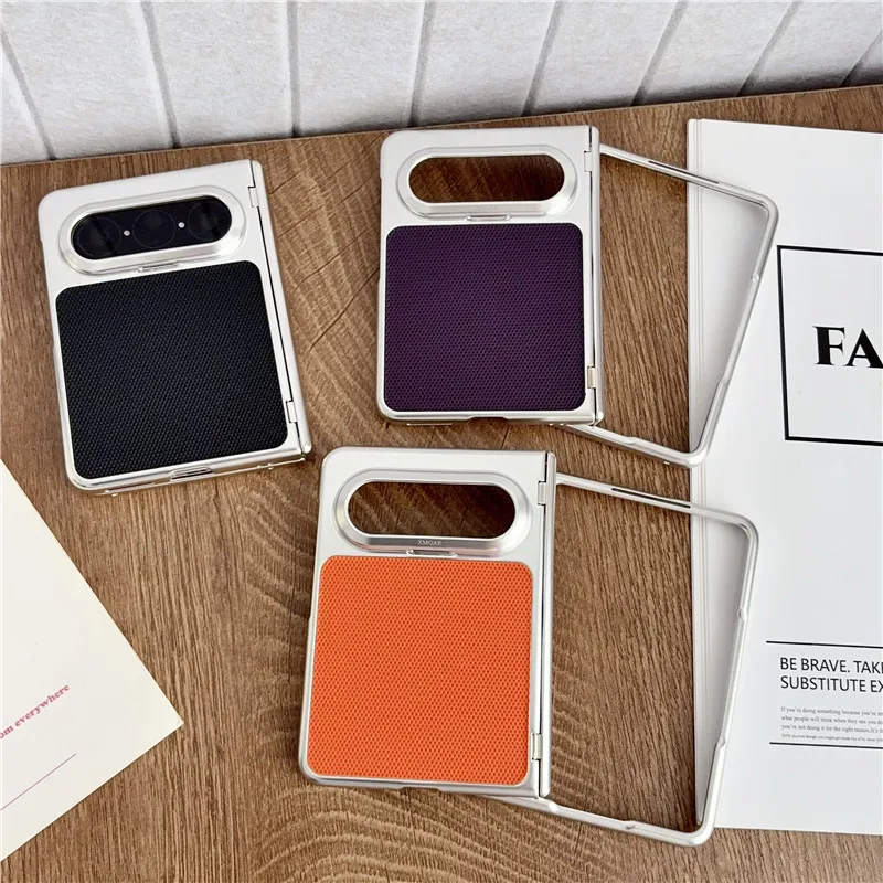 Huawei Pura X MAX phone case, PURA X2 foldable screen magnetic Hermes orange electroplated drop-proof design.
