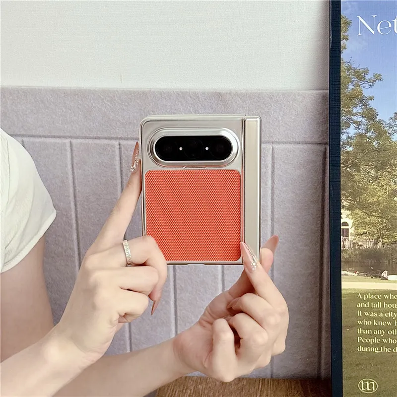 Huawei Pura X MAX phone case, PURA X2 foldable screen magnetic Hermes orange electroplated drop-proof design.