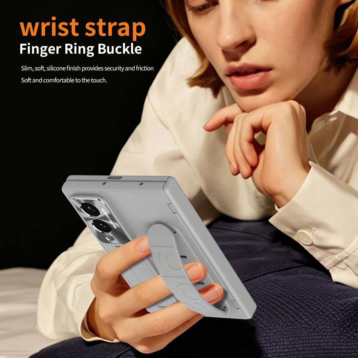 Compatible with Samsung Zfold 8 Wide phone case, FOLD8 folding official wrist strap hinge case, integrated protective case