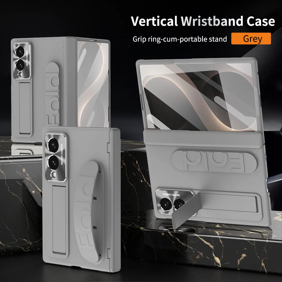 Compatible with Samsung Zfold 8 Wide phone case, FOLD8 folding official wrist strap hinge case, integrated protective case
